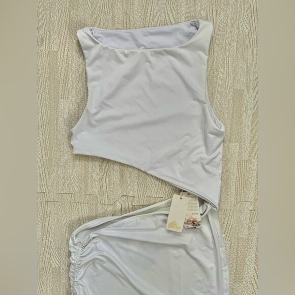 Agua Bendita Maxi Dress Sexy Stretchy Bridal Honeymoon Engagement Asymmetrical L - Picture 5 of 16